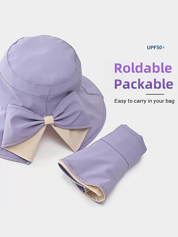 Women's Bow-Tie Wide-Brimmed Sun Hat