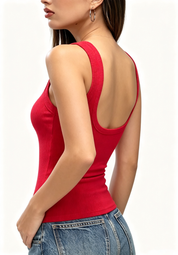 Square Neck Tank Top With Padding
