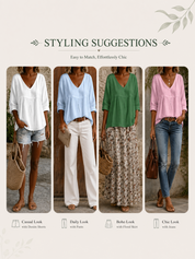 Women's V Neck Lace Blouses