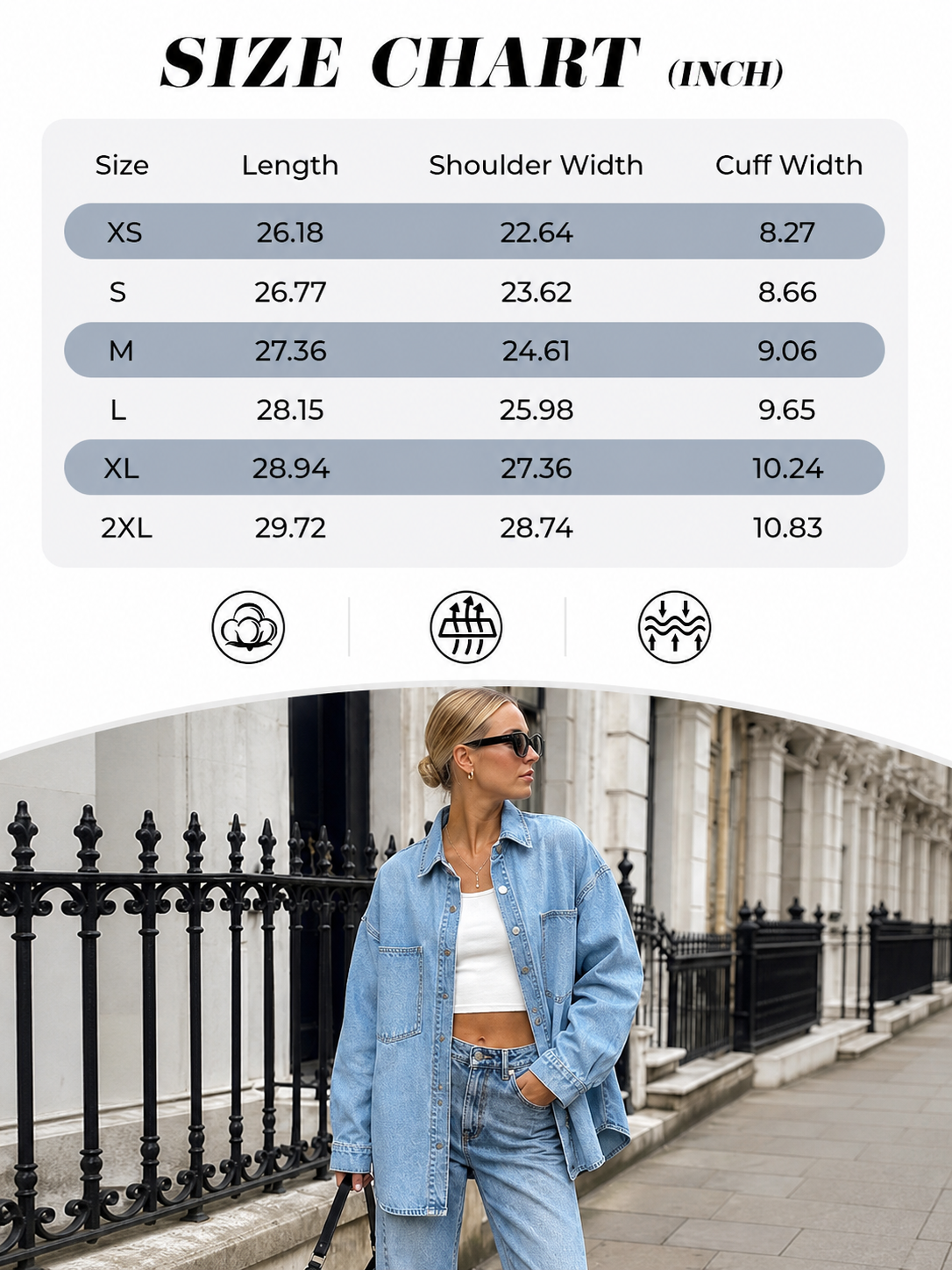 Women Denim Shirts Oversized Long Sleeve