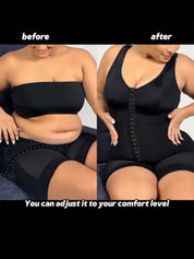 Women's built-in bra shapewear with zipper crotch