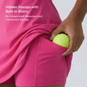 3-in-1 Backless Athletic Dress with Built-in Shorts & Pads
