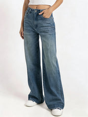 Comfort-Flex Wide Leg Denim Jeans