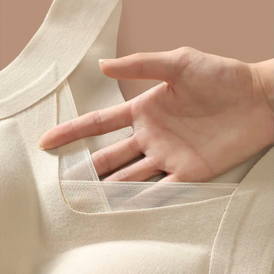V-Neck with Sheer Lace Insert