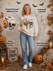 Retro Stay Creepy Halloween Sweatshirt