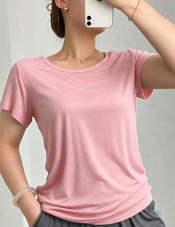 Modal Built-In Pads Short Sleeve