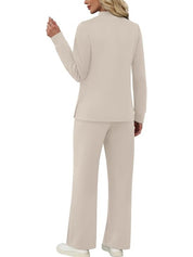 Crew Neck Drawstring Two-Piece Lounge Set