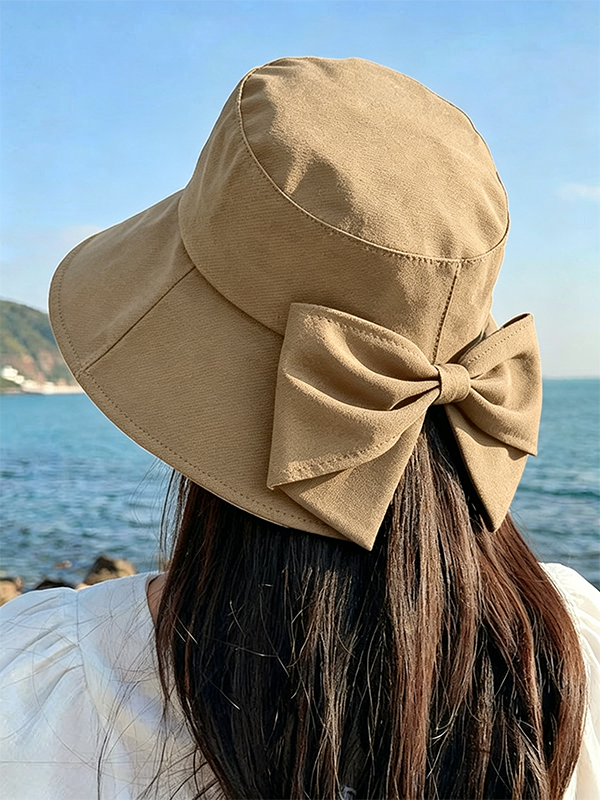 Women's Bow-Tie Wide-Brimmed Sun Hat