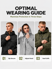 Plain Waterproof Windproof Drawstring Zip Up Jacket