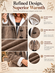 Women's Hooded Suede Coat with Plush Lining
