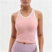 Ribbed Built-in Bra Workout Crop Top
