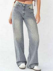 Comfort-Flex Wide Leg Denim Jeans