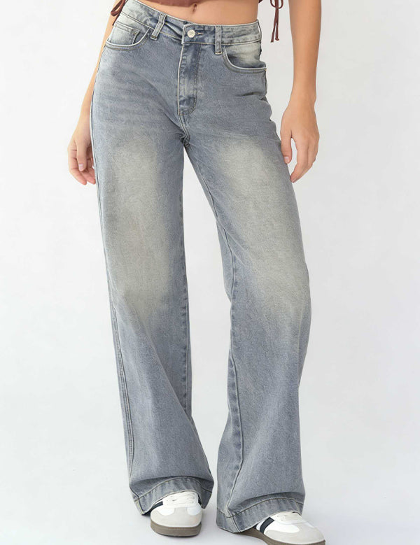 Comfort-Flex Wide Leg Denim Jeans