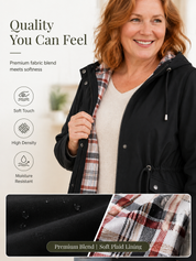 Solid Color Drawstring Zip Up Hooded Coat