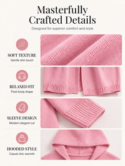 Women's 3/4 Sleeve Hooded Knit Cardigan