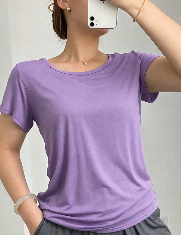 Modal Built-In Pads Short Sleeve