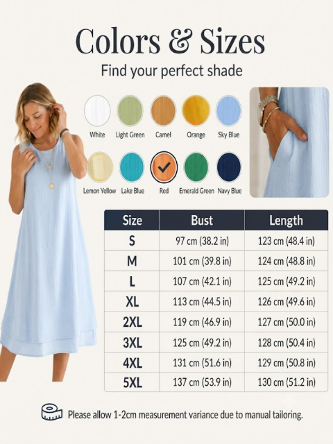 Women's Loose Fit Drapey Crewneck Dress with Pockets
