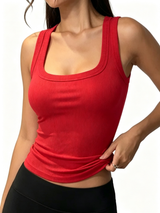 Square Neck Tank Top With Padding