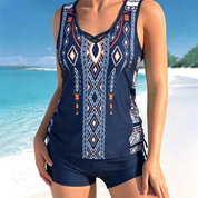 Tankini Swimsuit Set with Adjustable Sides