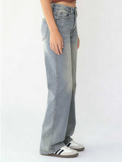 Comfort-Flex Wide Leg Denim Jeans