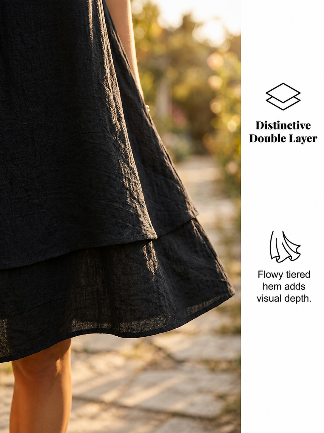 Flowing Sleeveless Double Layer Hem Dress