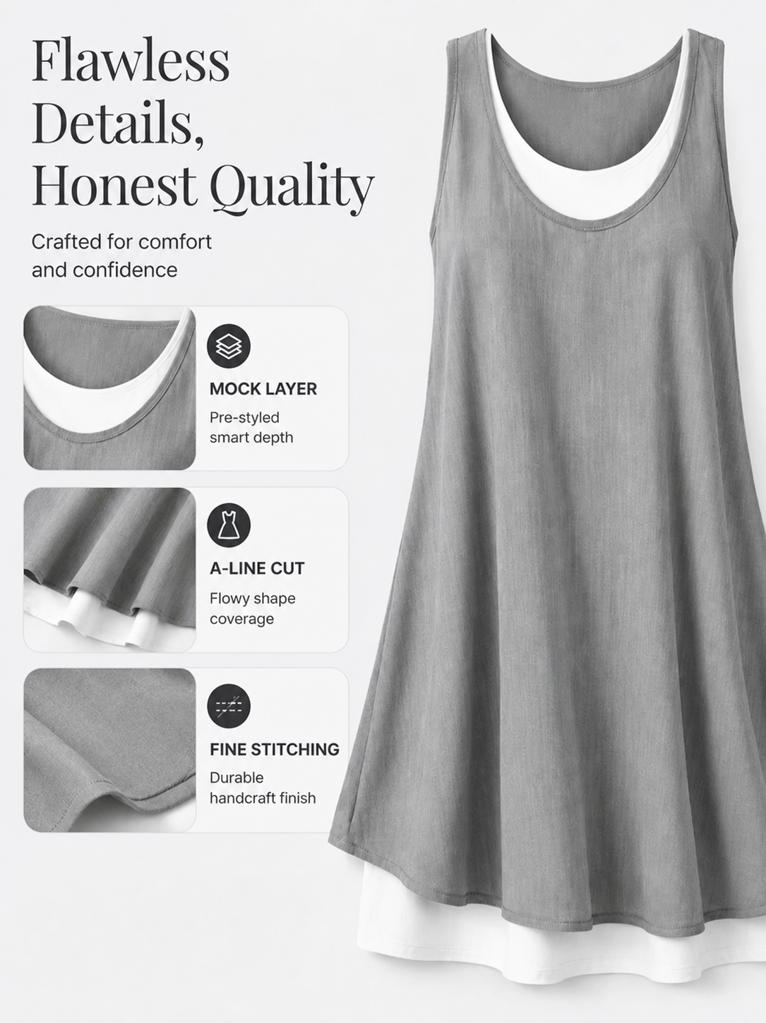 Casual Vacation Colorblock Sleeveless Summer Dress