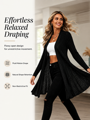Ruffle Hem Open Front Cardigan