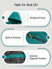 Unisex Lightweight Hiking Jacket – Waterproof, Hooded & Packable