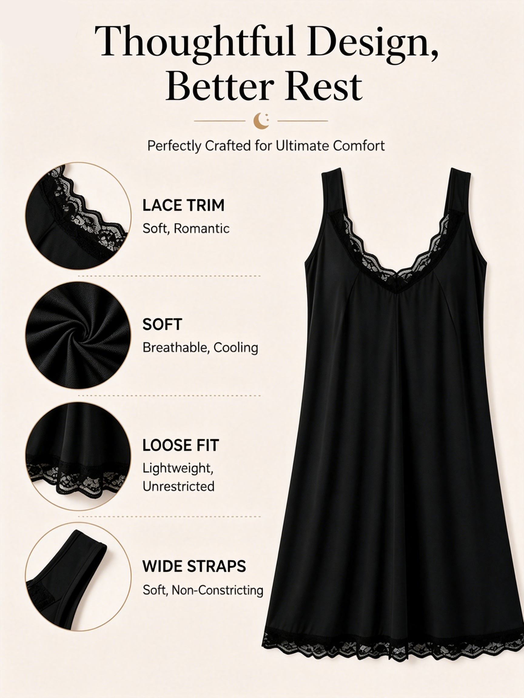 V Neck Lace Sleeveless Sleepwear