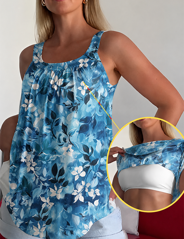 Solid Color Pleated Tank Top