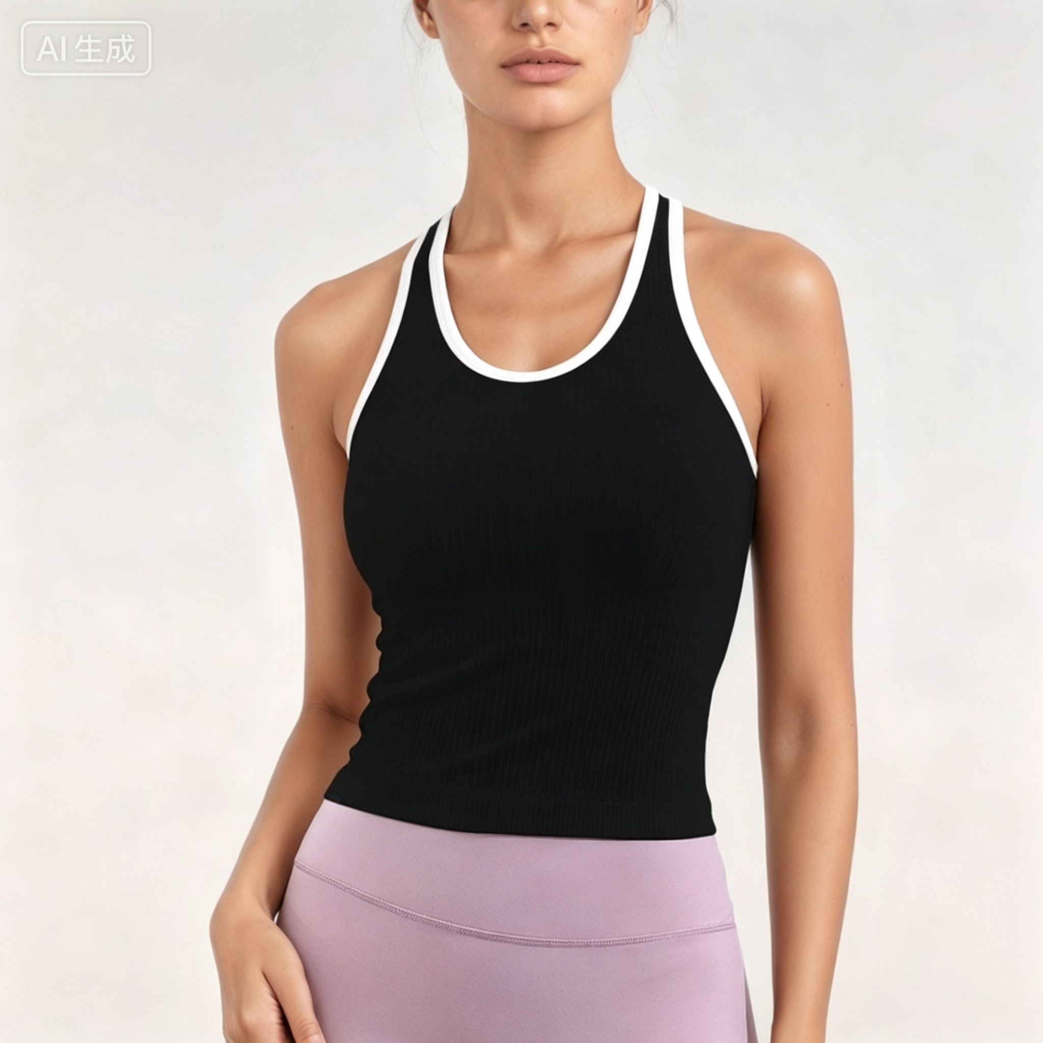 Ribbed Built-in Bra Workout Crop Top