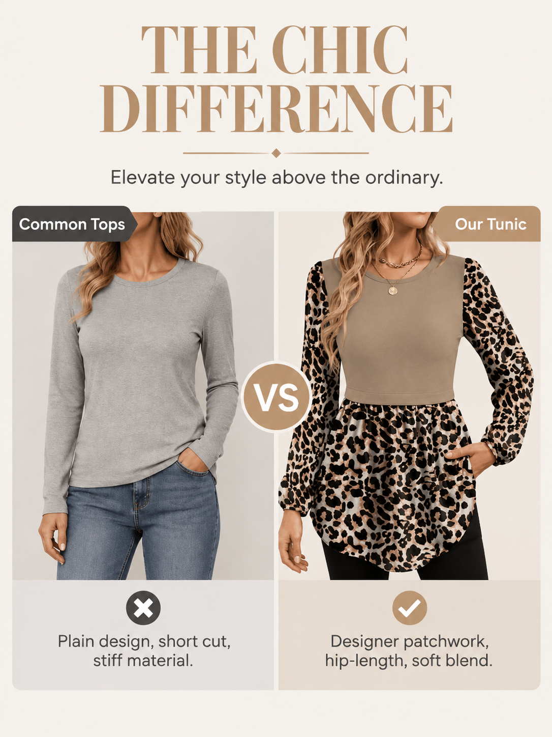 Leopard Print Colorblock Long Sleeve Peplum Top
