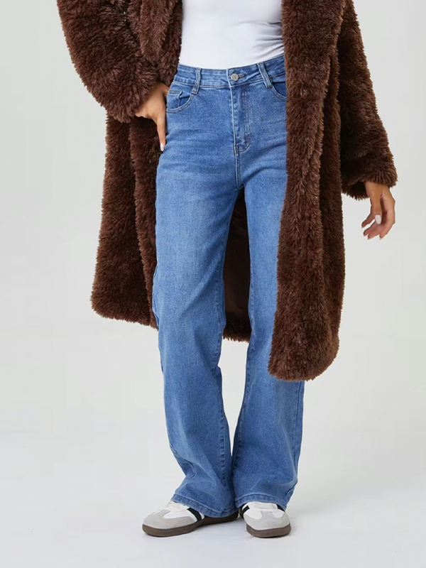 Comfort-Flex Wide Leg Denim Jeans