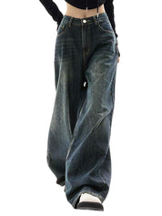 EMMIOL Women Baggy Jeans High Waist Boyfriend Streetwear Vintage Jeans Wide Leg Denim Pants