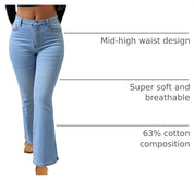 EMMIOL Stretchy Bootcut Jeans for Women High Waisted Womens Flare Jeans | Bell Bottom Jeans for Women, Trendy Y2K Jeans, Mid High Rise Selection, Retro Denim Pants, Skinny jeans, 90s Denim Pants