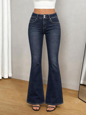EMMIOL Mid-Low Rise Flare Jeans for Women, Y2K Baggy Boot Cut Flared Bootcut Wide Leg Womens Denim Pants Stretch