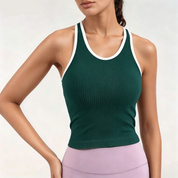 Ribbed Built-in Bra Workout Crop Top