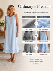 Women's Loose Fit Drapey Crewneck Dress with Pockets