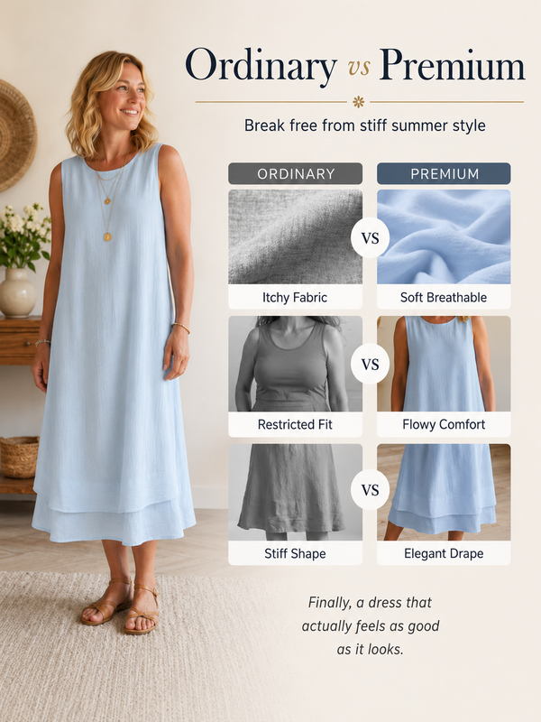Women's Loose Fit Drapey Crewneck Dress with Pockets