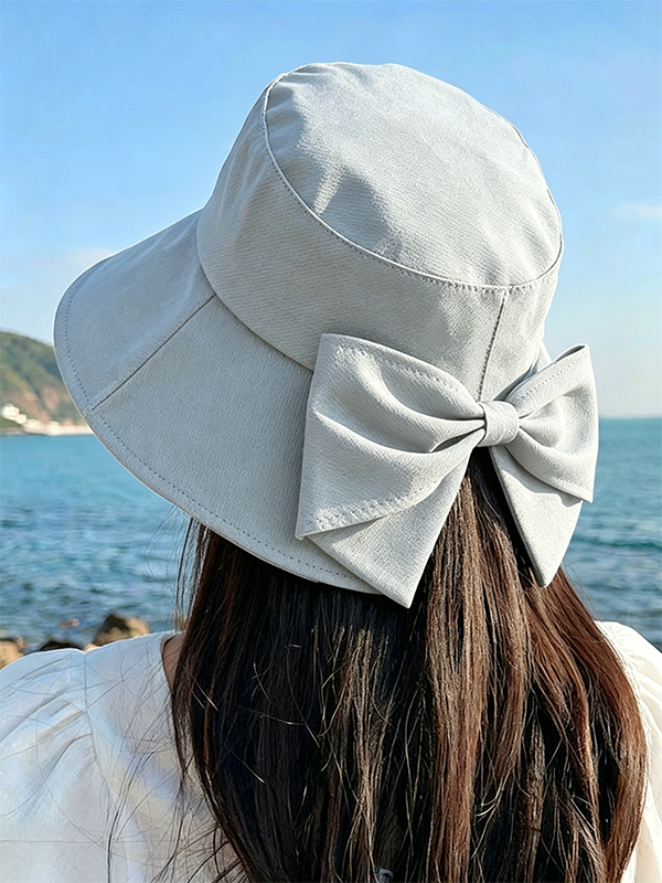 Women's Bow-Tie Wide-Brimmed Sun Hat