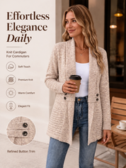 Women's Casual Double-Breasted Knit Cardigan