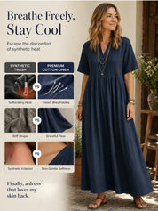 Women's Loose Casual V-Neck Dress