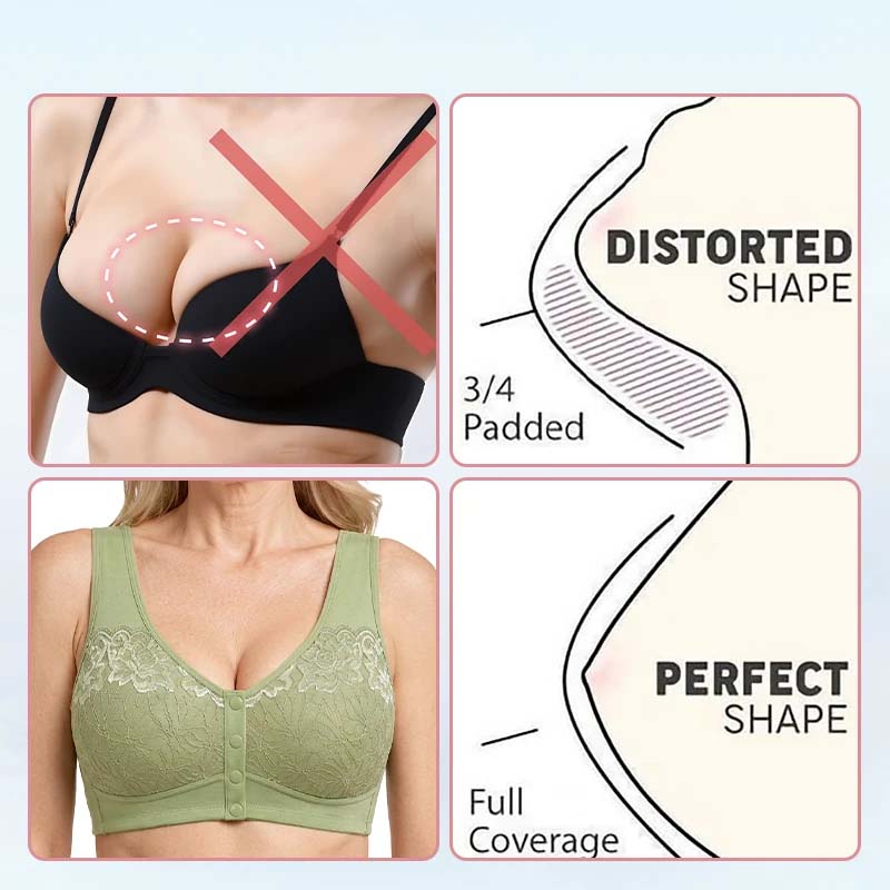 Front Closure Breathable Cotton Lifting Bra