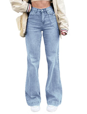 EMMIOL Women's Flare Jeans High Waist Stretch Bootcut Denim Pants | 70s Retro Jeans for Women Comfortable Casual, High Rise, Stretch, Button Front, Western Outfit for Women