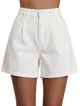 High Waisted Wide Leg Denim Shorts
