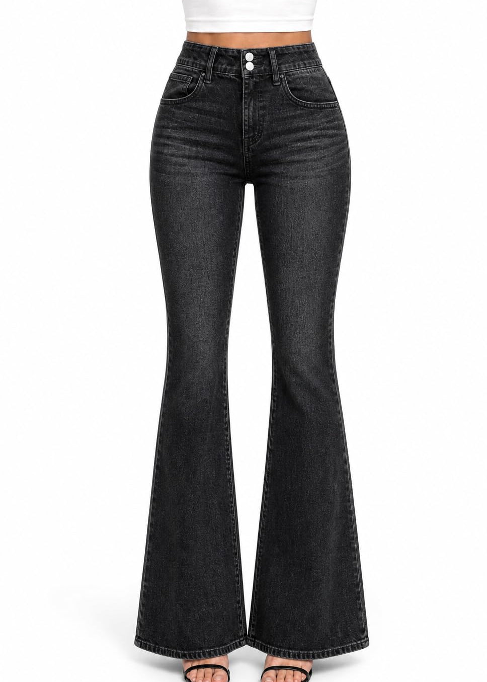 Mid Low Rise Stretch Bootcut Flare Denim Pants