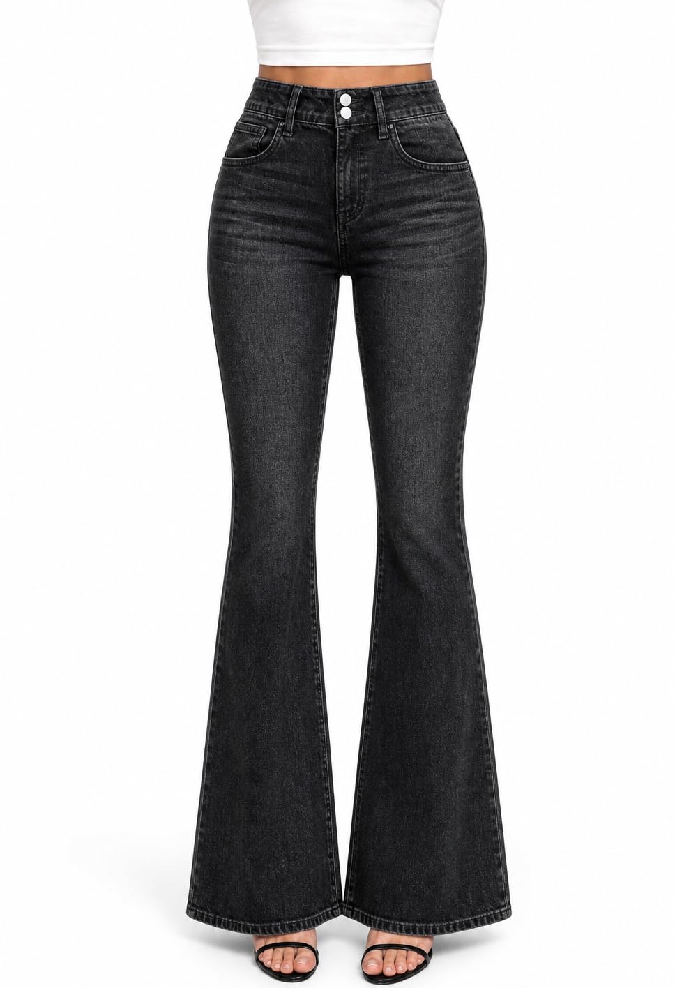 Mid Low Rise Stretch Bootcut Flare Denim Pants