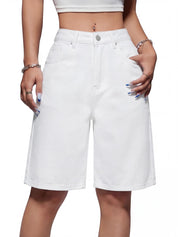 EMMIOL Women Jorts Wide Leg Jeans High Waisted Denim Bermuda Shorts | Knee Length,Casual Daily Wear,Trendy Outfits Summer Hot Short Pants 90S Streetwear with Pocket