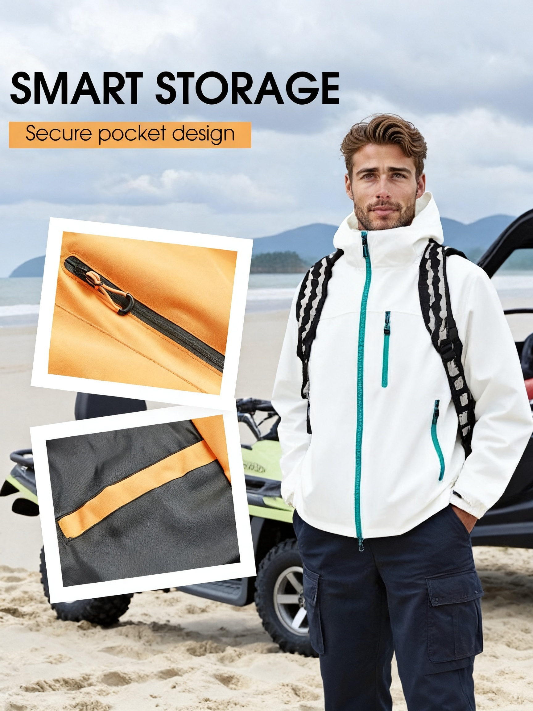 Unisex Lightweight Hiking Jacket – Waterproof, Hooded & Packable