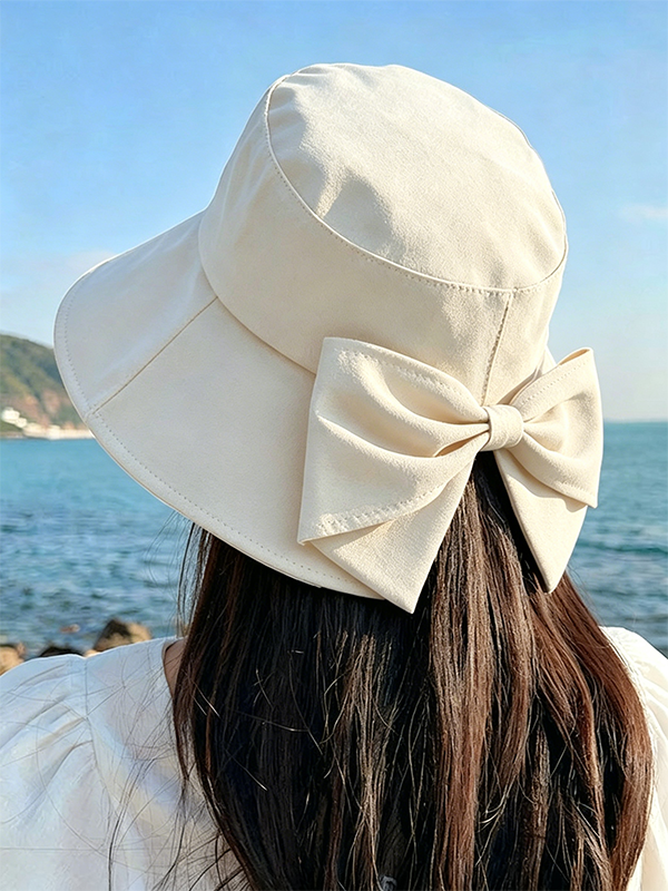 Women's Bow-Tie Wide-Brimmed Sun Hat